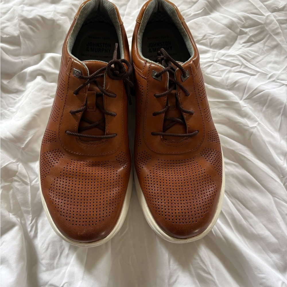 Johnston & Murphy Men's Brown Leather Sneakers